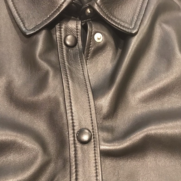 &Other Stories Oversized Leather Button Overshirt - Picture 5 of 5